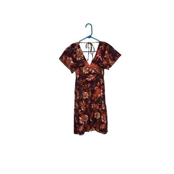 Old Navy Womens Floral V-Neck Short Dress With Tie Closure - Picture 4 of 4